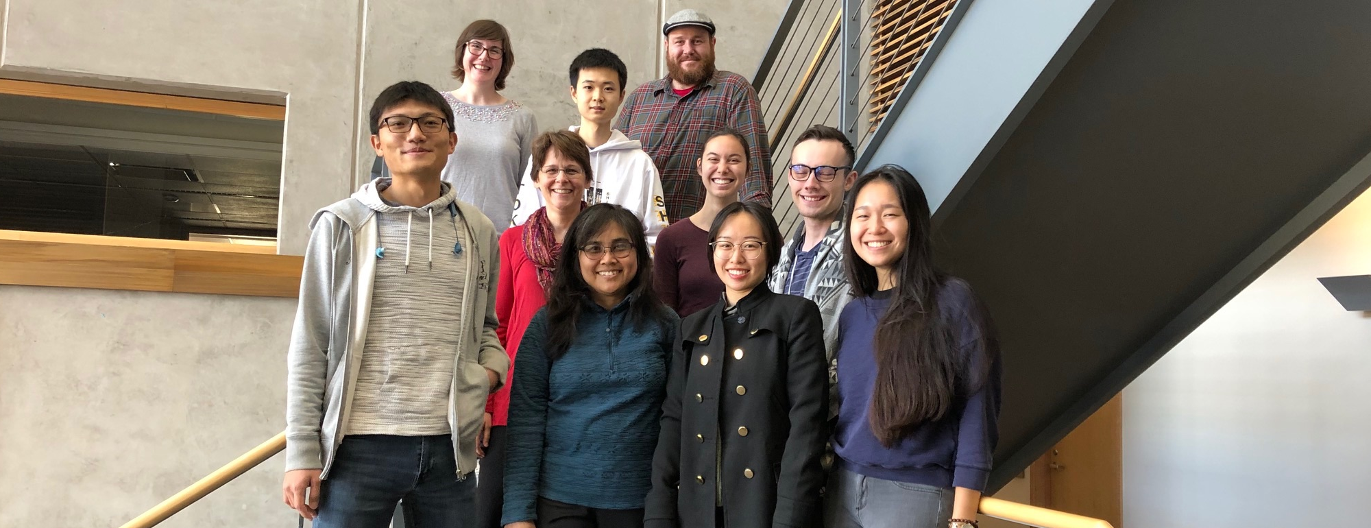Boundy-Mills research lab group photo taken in the Robert Mondavi Institute North building December 2019